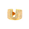 Cubic Zirconia Initial Letter Rings for Women Stainless Steel Chunky Wide Ring Female Party Wedding Band Couple Jewelry anillos