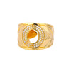 Cubic Zirconia Initial Letter Rings for Women Stainless Steel Chunky Wide Ring Female Party Wedding Band Couple Jewelry anillos