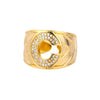 Cubic Zirconia Initial Letter Rings for Women Stainless Steel Chunky Wide Ring Female Party Wedding Band Couple Jewelry anillos