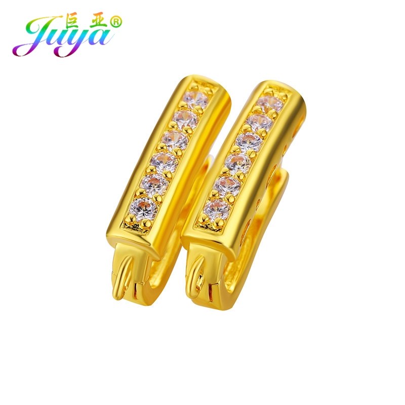 Cubic Zirconia Jewelry Earrings Gold/Silver/Rose Gold Hoop Eariing Hooks Accessories For Women Fashion Handmade Earring Making