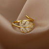 Cubic Zirconia Leaves Rings for Women Stainless Steel Gold Color Ring 2023 Trend Wedding Band Aesthetic Couple Jewelry anillos