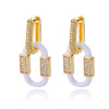 Cubic Zirconia Oval Drop Earrings for Women Girls Stainless Steel Gold Color Oil Drop Earrings 2023 Trend Jewerly pendientes