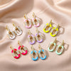 Cubic Zirconia Oval Drop Earrings for Women Girls Stainless Steel Gold Color Oil Drop Earrings 2023 Trend Jewerly pendientes