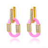 Cubic Zirconia Oval Drop Earrings for Women Girls Stainless Steel Gold Color Oil Drop Earrings 2023 Trend Jewerly pendientes