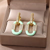 Cubic Zirconia Oval Drop Earrings for Women Girls Stainless Steel Gold Color Oil Drop Earrings 2023 Trend Jewerly pendientes