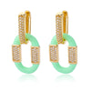 Cubic Zirconia Oval Drop Earrings for Women Girls Stainless Steel Gold Color Oil Drop Earrings 2023 Trend Jewerly pendientes