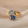 Cubic Zirconia Rings for Women Adjustable Open  Blue Crystal Finger Ring Couple Wedding Band Aesthetic Jewelry anillos