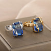 Cubic Zirconia Rings for Women Adjustable Open  Blue Crystal Finger Ring Couple Wedding Band Aesthetic Jewelry anillos