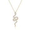 Cubic Zirconia Snake Pendant Necklace Gold Plated Silver Color Elegant choker Necklace For women Gifts Jewelry 2022 new
