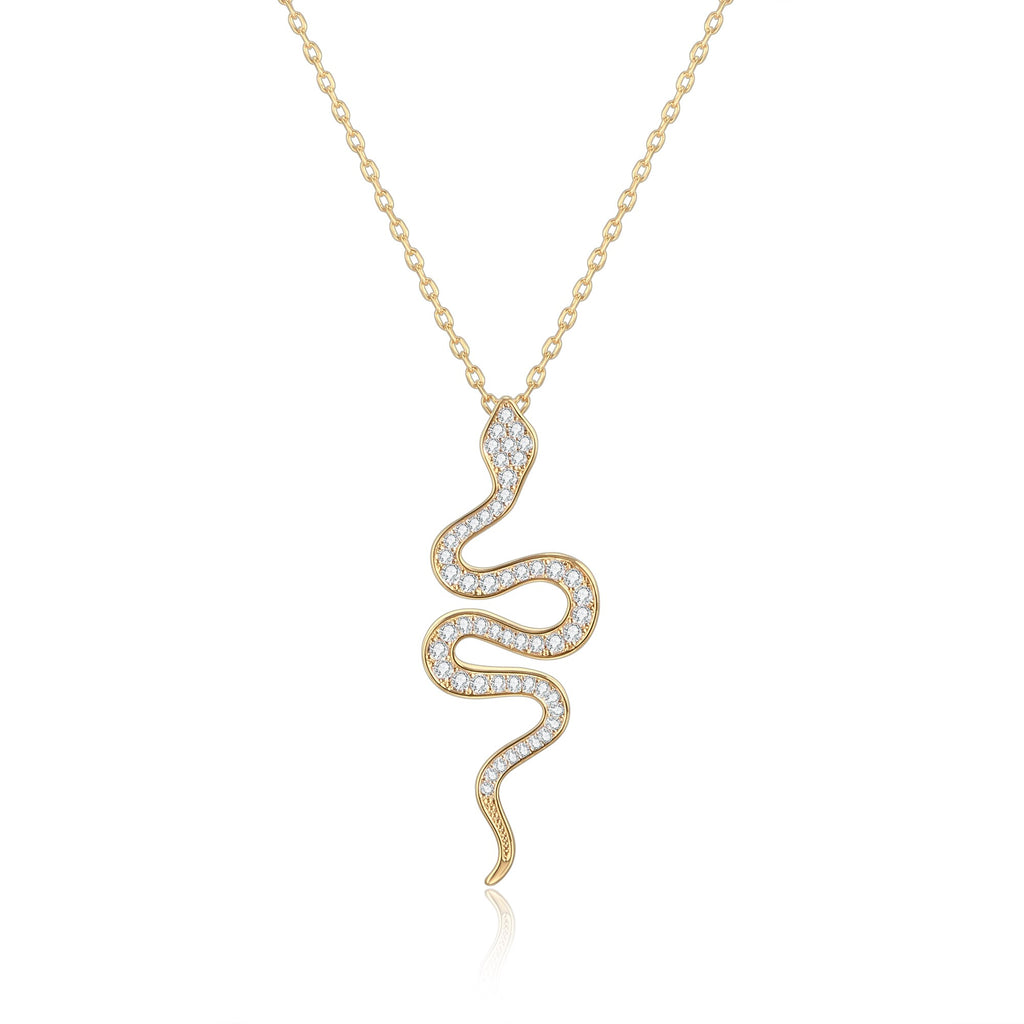 Cubic Zirconia Snake Pendant Necklace Gold Plated Silver Color Elegant choker Necklace For women Gifts Jewelry 2022 new