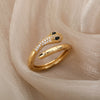 Cubic Zirconia Snake Rings For Women Adjustable Stainless Steel Gold Color Crystal Ring Wedding Couple Jewerly anillos