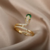 Cubic Zirconia Snake Rings For Women Stainless Steel Crystal Finger Ring Vintage Wedding Band Couple Aesthetic Jewelry anillos