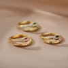 Cubic Zirconia Snake Rings for Women Open Adjustable Stainless Steel Gold Color Ring Aesthetic Couple Wedding Jewelry anillos