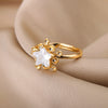 Cubic Zirconia Star Rings for Woman Open Stainless Steel Adjustable Zircon Ring 2023 Trend Couple Wedding Jewerly anillos mujer