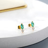 Cubic Zirconia Stud Earrings For Women Green Crystal Earrings 2023 Trend Shiny Korean Jewelry Couple Gift bijoux femme