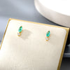 Cubic Zirconia Stud Earrings For Women Green Crystal Earrings 2023 Trend Shiny Korean Jewelry Couple Gift bijoux femme