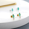 Cubic Zirconia Stud Earrings For Women Green Crystal Earrings 2023 Trend Shiny Korean Jewelry Couple Gift bijoux femme