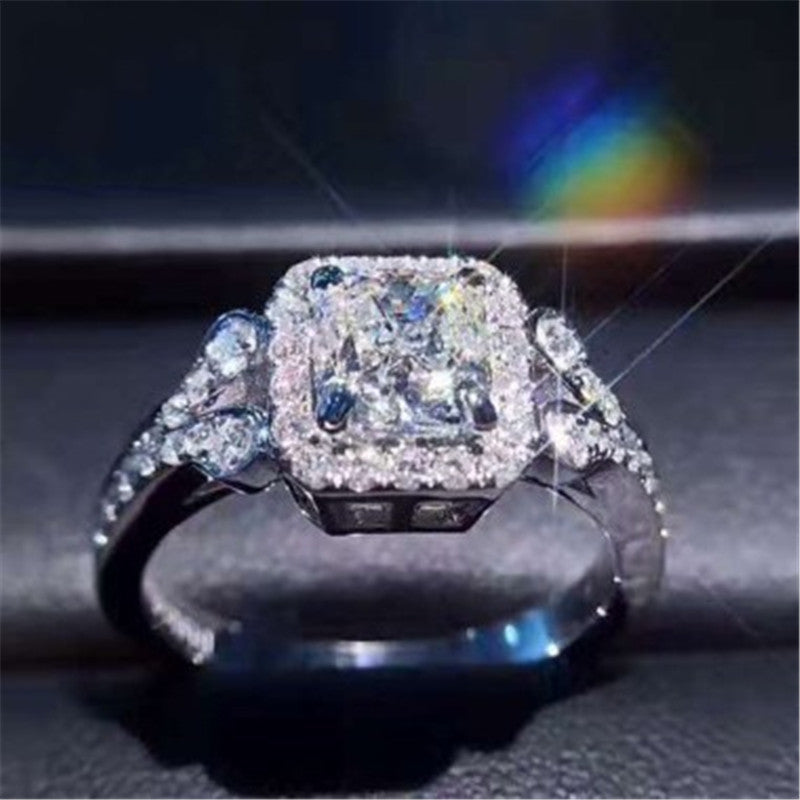 Cubic Zirconia Wedding Rings For Women S925 Sterling Silver Jewelry Bridal Engagement Ring Ladies Juwelen Bijoux Femme Love-062