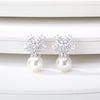 Cubic Zirconia White Pearl Earring Crystal Earrings For Women Girls aretes de mujer Big Stud Earings Boho Jewelry 2023