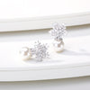 Cubic Zirconia White Pearl Earring Crystal Earrings For Women Girls aretes de mujer Big Stud Earings Boho Jewelry 2023