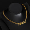 Cubin Chain Custom Name Necklace for Women Men Stainless Steel Gold Color Personalized Choker Necklace Wedding Jewerly Gift