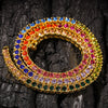 Custom 4mm Men Women  Necklace Bling Colorful Zircon Rhinestone CZ Iced Out Hip Hop Link Tennis Chain Necklace Jewelry For Gift