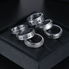 Custom  6mm/ 8mm Rotatable Basic Ring for Men Silver Color Stainless Steel Casual Male Anel Stylish Punk Spinner Jewelry