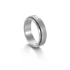 Custom  6mm/ 8mm Rotatable Basic Ring for Men Silver Color Stainless Steel Casual Male Anel Stylish Punk Spinner Jewelry
