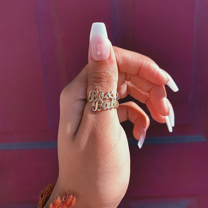 Custom Double Name Ring Personalized Rings For Women Girls Stainless Steel Couple Jewerly Valentine's Day Gift Bijoux Femme