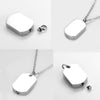 Custom Engraving Square Cremation Jewelry Stainless Steel Keepsake Waterproof Memorial Pendant  Ash Holder Urn Necklace