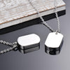 Custom Engraving Square Cremation Jewelry Stainless Steel Keepsake Waterproof Memorial Pendant  Ash Holder Urn Necklace