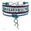 Custom- Infinity Love Slytherin Snack Charms Bracelets For Women Men Jewelry Teal Navy Blue Suede Leather Wrap Bracelets