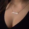 Custom Islam Jewelry Personalized Font Pendant Necklaces Stainless Steel Gold Color Arabic Name Necklace Women Birthday Gifts