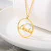Custom Jewelry Eternity Circle Round Name Charm Necklace For Women Personalized Nameplate Choker Pendant Necklace Female Jewelry