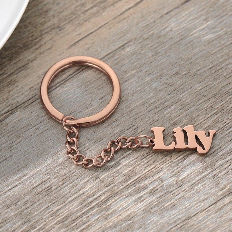 Custom Keychain for Women Personalized Nameplate Keyring Gold Siver Color Stainless Steel Name Key Chain Custom Jewelry Gifts
