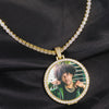 Custom Made Photo Medallions Pendant Necklace 4mm Tennis Chain Gold Silver Color Iced Out Cubic Zircon Men Hip hop Jewelry Gift