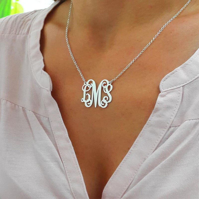 Custom Monogram Necklace For Women Initial Letter Necklace Pendant Stainless Steel Gold Color Choker Jewelry Gift Collar Femme