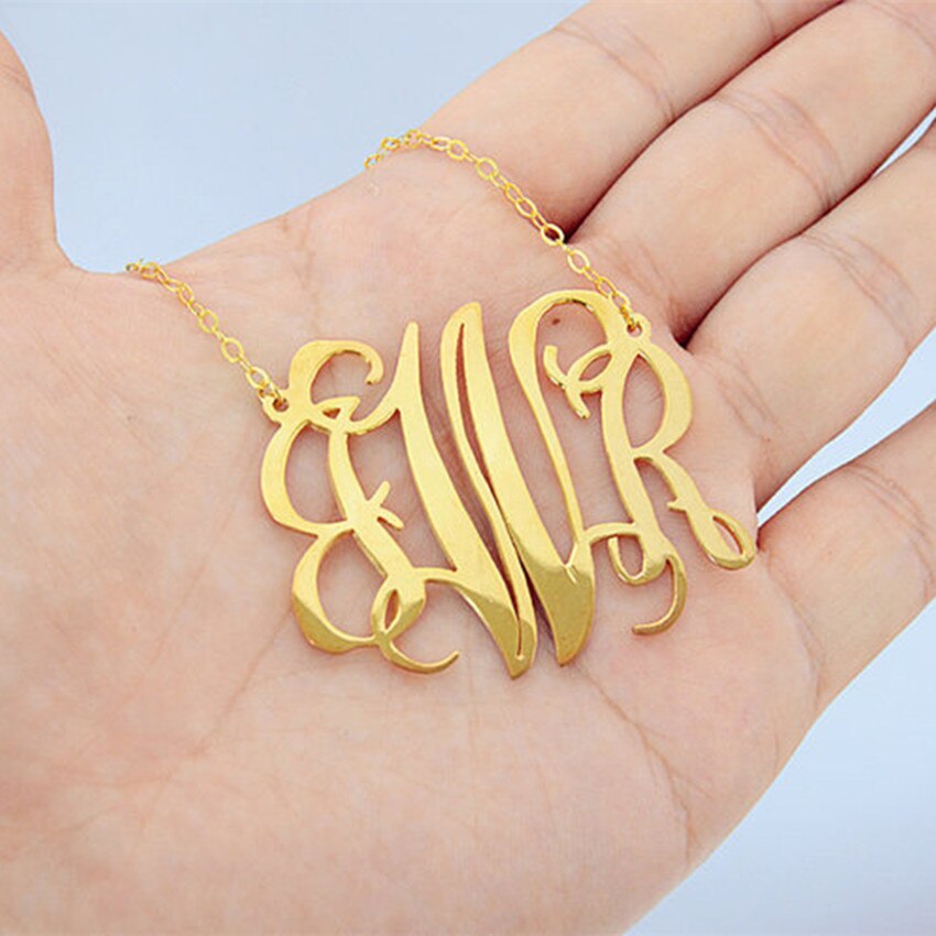 Custom Monogram Necklace For Women Initial Letter Necklace Pendant Stainless Steel Gold Color Choker Jewelry Gift Collar Femme