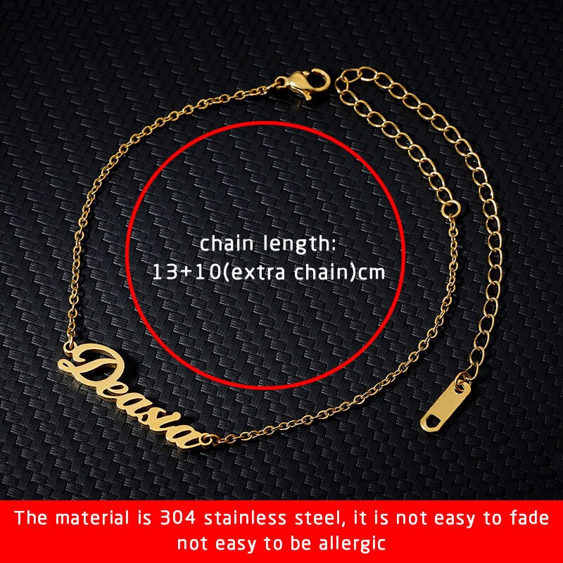 Custom Name Anklets For Women Personalized Anklet Stainless Steel Gold Color Ankle Bracelet On The Leg Foot Chain Jewelry