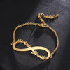 Custom Name Bracelet Personalized Infinite Pendant Stainless Steel Adjustable Family Friendship Bracelets Women Jewelry Gifts