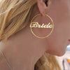 Custom Name Hoop Earrings For Women Girls Stainless Steel Personalized Big Nameplate Handmade Jewelry Round Circle Oorbellen BFF