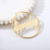Custom Name Hoop Earrings For Women Girls Stainless Steel Personalized Big Nameplate Handmade Jewelry Round Circle Oorbellen BFF