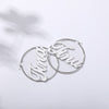Custom Name Hoop Earrings For Women Girls Stainless Steel Personalized Big Nameplate Handmade Jewelry Round Circle Oorbellen BFF
