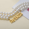 Custom Name Necklace For Women Personalized Name Pearl Chain  Pendant Necklaces Stainless Steel Jewelry Birthday Gift collares