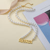 Custom Name Necklace For Women Personalized Name Pearl Chain  Pendant Necklaces Stainless Steel Jewelry Birthday Gift collares