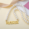 Custom Name Necklace For Women Personalized Name Pearl Chain  Pendant Necklaces Stainless Steel Jewelry Birthday Gift collares