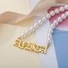 Custom Name Necklace For Women Personalized Name Pearl Chain  Pendant Necklaces Stainless Steel Jewelry Birthday Gift collares