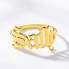 Custom Name Rings for Women Men Stainless Steel Personalized Old English Font Initial Rings Vintage Goth Jewelry anillos hombre