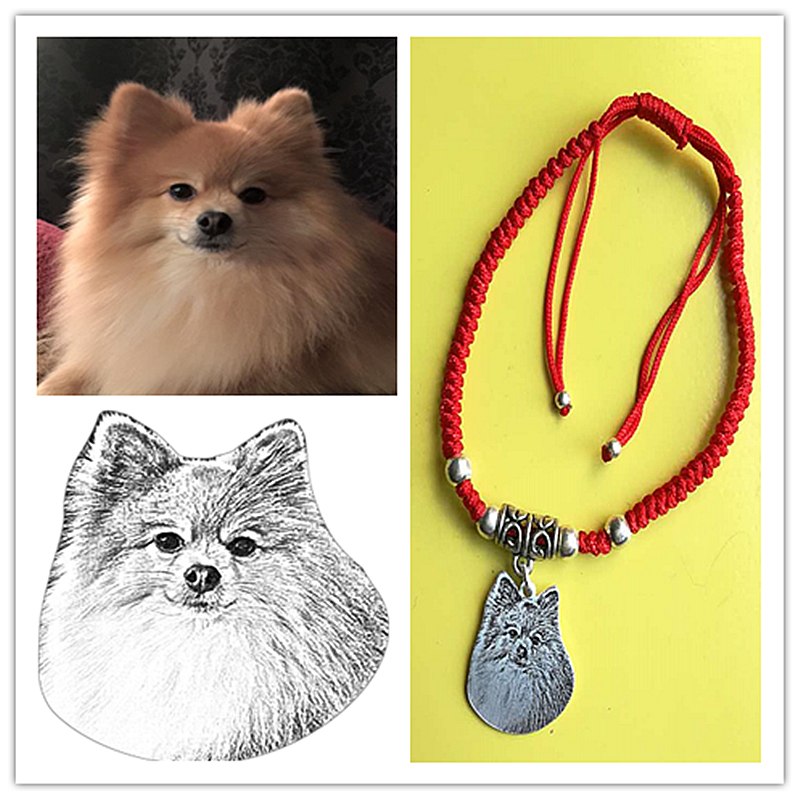 Custom Pet Bracelets Portrait Photo Bracelet Handmade Dog and Cat Picture Charm Personalized Pet Memorial Jewelry Pet Loss Gift