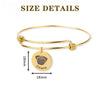 Custom Pet Name Photo Bangle for Women Personalized Stainless Steel Disc Pendants Bracelet Puppy Kitten Portrait Jewelry Gift